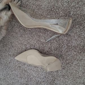 Cream/Clear 4 Inch Heels Size 10